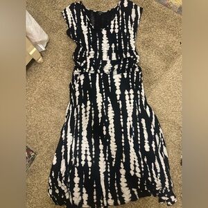 Torrid Plus Size Black and White Cap Sleeve Maxi Dress